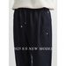 Herren-Jogginghose mit weitem Bein – Lockere, gerade Passform, Scimitar-Saum-Design, weicher und atmungsaktiver Stoff (M-XXXXL, Schwarz/Blau)_voghion.com