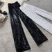 Summer New Flowy Starry Wide-Leg Pants With Elastic Waist & Sparkling Sequins – Comfortable, Loose-Fitting & Slimming Trousers_voghion.com