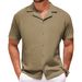 Unbeatable Quality Summer New Men's American Short Sleeved Cuban Collar Button Casual Jacquard Shirt A0302_voghion.com