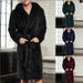 Men's Clothing warm men's large size thickened hooded patch pockets extended winter long sleeved solid color nightgown_voghion.com