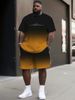 Men's Clothing Plus Size Summer T Shirt Shorts Suit Pattern Color Changing 3D Digital Printing Casual Beach Pants Suit_voghion.com