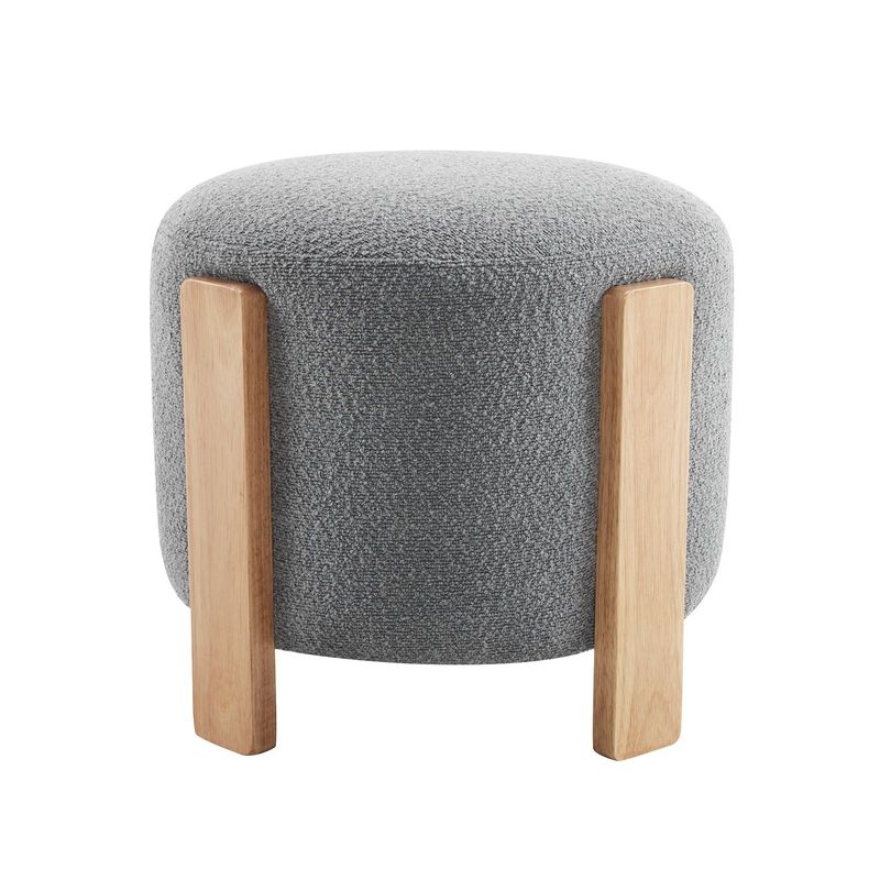 Ottoman Foot Rest Round Bag Floor Chair For Bedroom Or Entryway In White_voghion.com