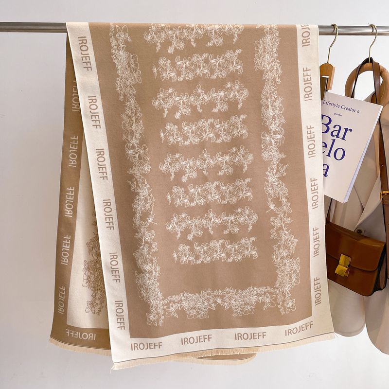 Écharpe châle polyvalente avec pompon double face pour femme, avec imitation de bureau, pour protéger du froid et garder au chaud, nouvelle collection automne-hiver 2023_voghion.com