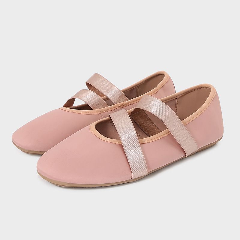 ZA 2025 Sommer Neue Damen Satin-Textur-Effekt Stretch Flache Ballerinas mit flachem Ausschnitt für Damen_voghion.com