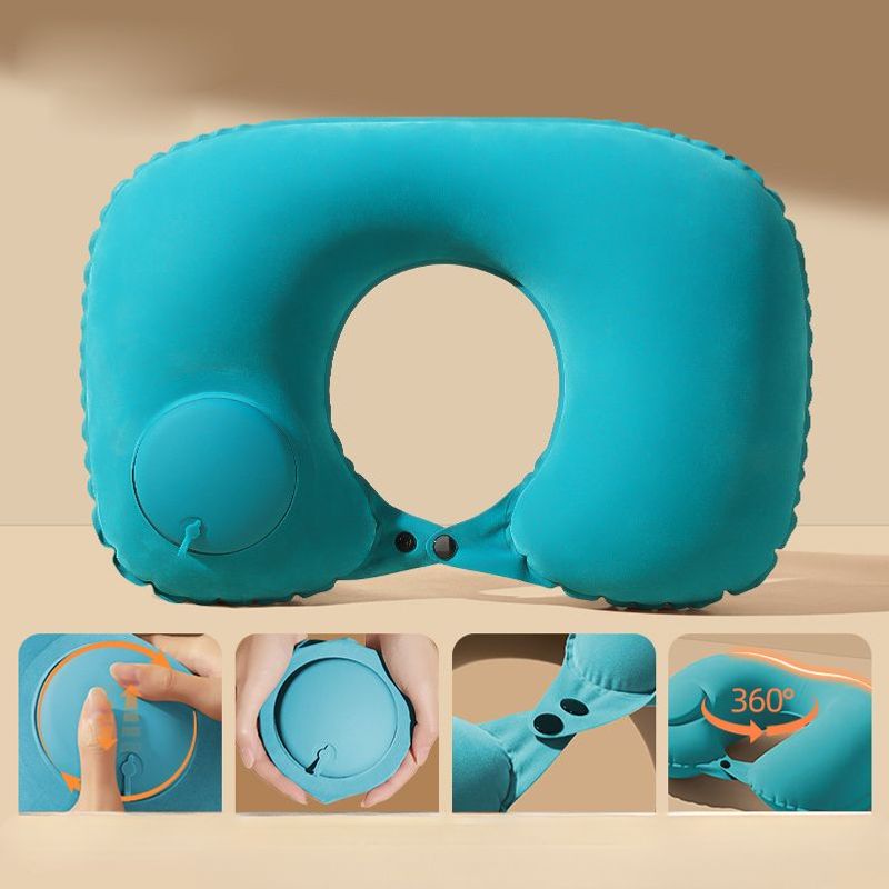 91%-95% Gas Filled Sleep Aid Semi-circular Portable Outdoor Folding Pillow_voghion.com