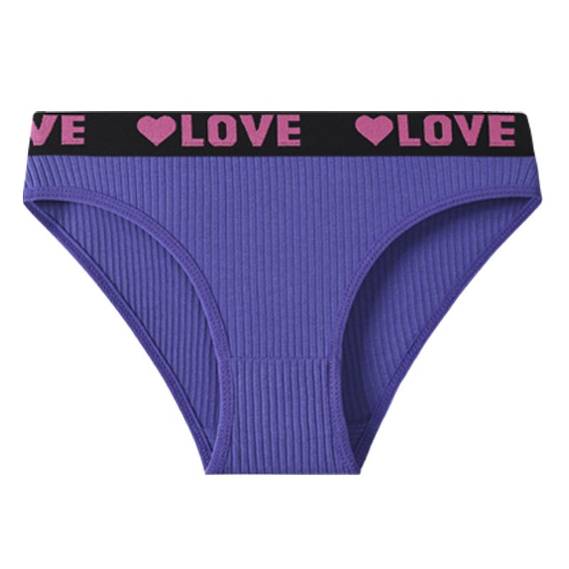 Women's Intimates Sports Low Waist Color Cotton Sexy Underwear Simple Breathable Comfortable Threaded European And American Underwear_voghion.com