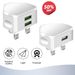 USB-Netzadapter, 3-polig, 1/2 USB-Anschlüsse, UK-Ladegerät für Handys und Tablets, NEU_voghion.com