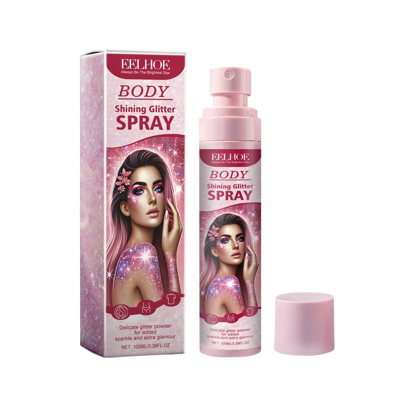 EELHOE Stage Makeup Sclipici Spray, Sclipici Luminos pentru Claviculă Facială, Spray Iluminator Tridimensional Natural de Lungă Durată_voghion.com