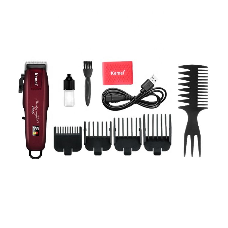 Kemei KM-PG2600 Rechargeable Electric Clipper USB Charging Retro Trimmer Professional LCD Display Hair Cutting hine_voghion.com