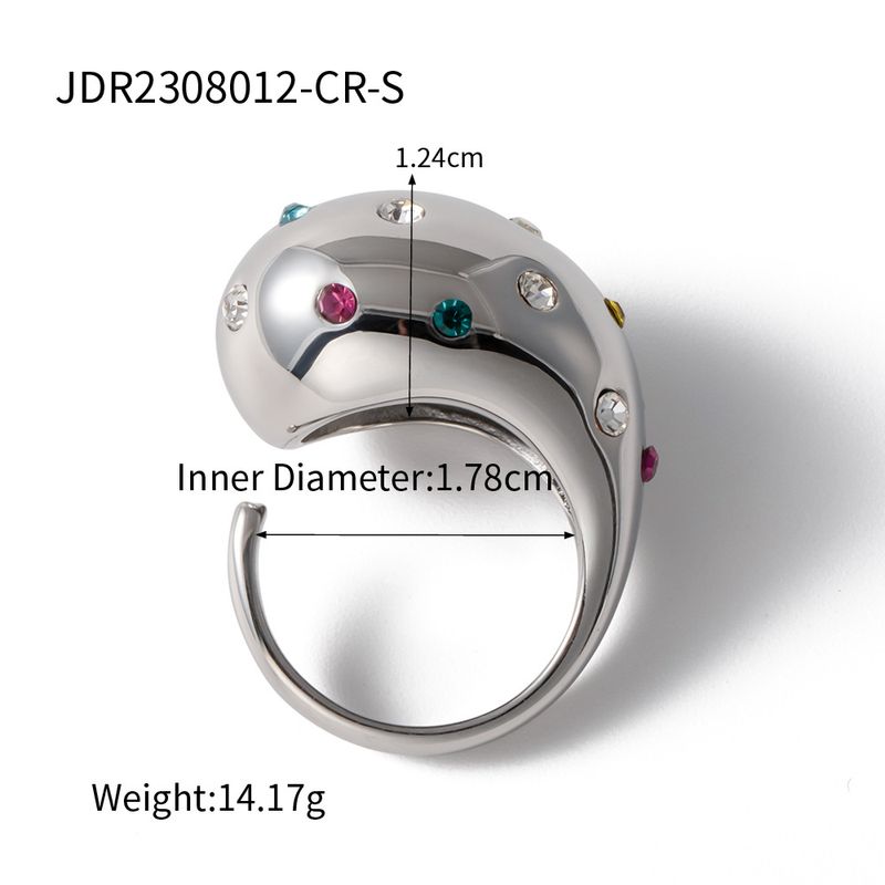 Anello aperto in acciaio inossidabile con finitura lucida e oro, edizione esagerata, di INS Network, gioielli di lusso di alta gamma_voghion.com