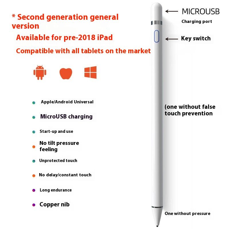 Penna stilo per iPad con condensatore di carica magnetico adatta per penne per scrittura a mano Pencil di 1a e 2a generazione_voghion.com