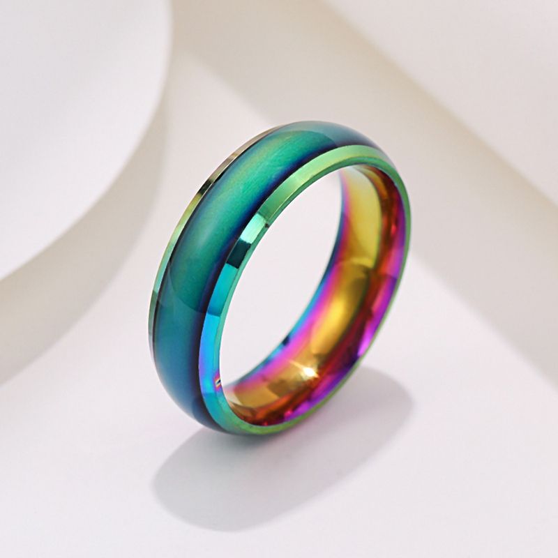 Anello unisex in acciaio inossidabile con cambio colore da 6 mm, stile moda 2025, per monitorare l'umore, regalo di gioielli da uomo, abbigliamento da sera WC039_voghion.com