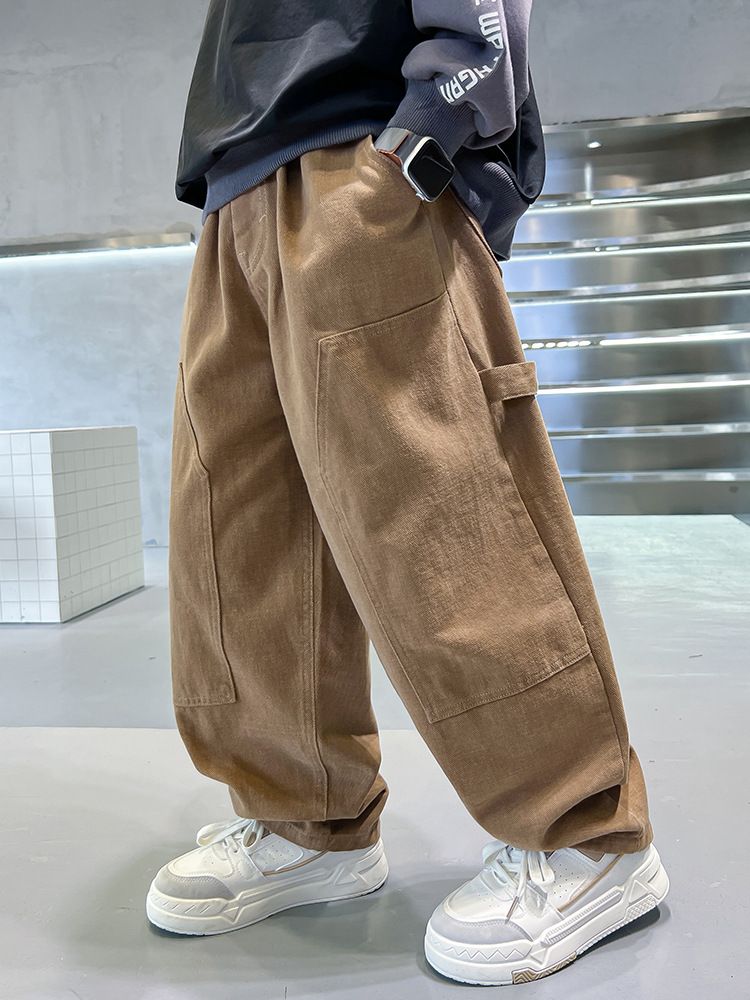 Barnkläder, vår och 2024 ny stil, barnbyxor i mellanstorlek för pojkar, trendiga_voghion.com