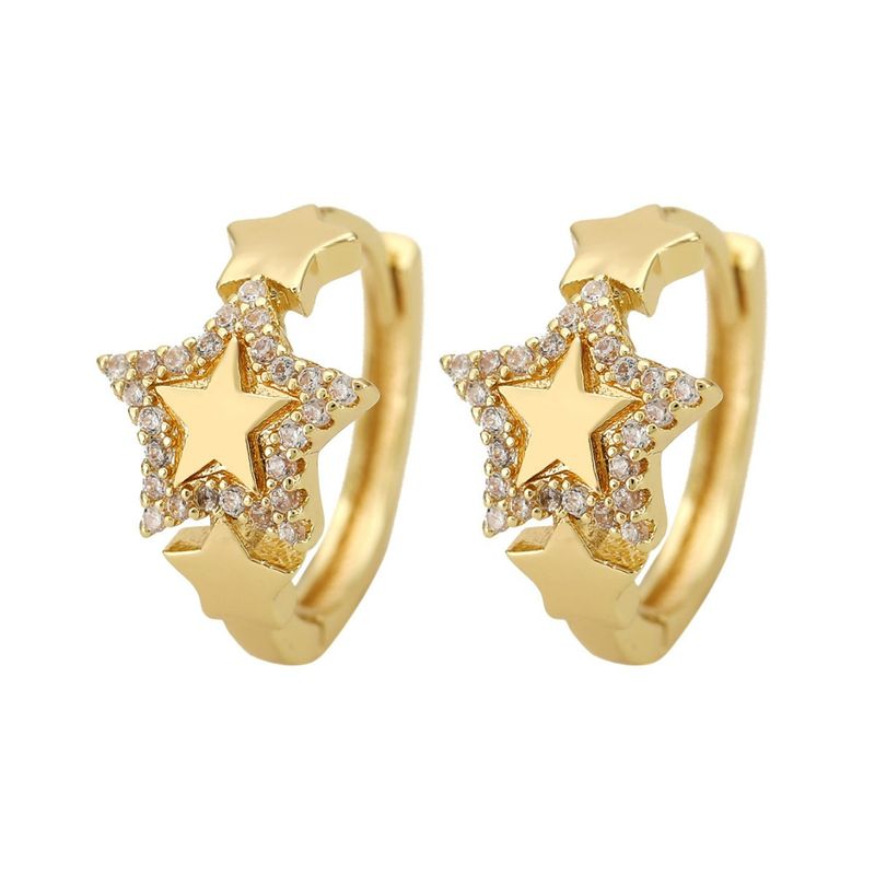 Earrings Five Pointed Star Earrings For Women With Micro Inlaid Zircon Shiny Light Luxury Style Ear Buckles Temperament High End Earrings_voghion.com