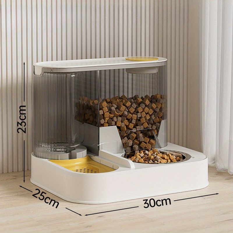 Feeder, Water Bowl, Integrated Water And Food, Automatic Dispenser, Two-in-one Pet Feeding Basin_voghion.com