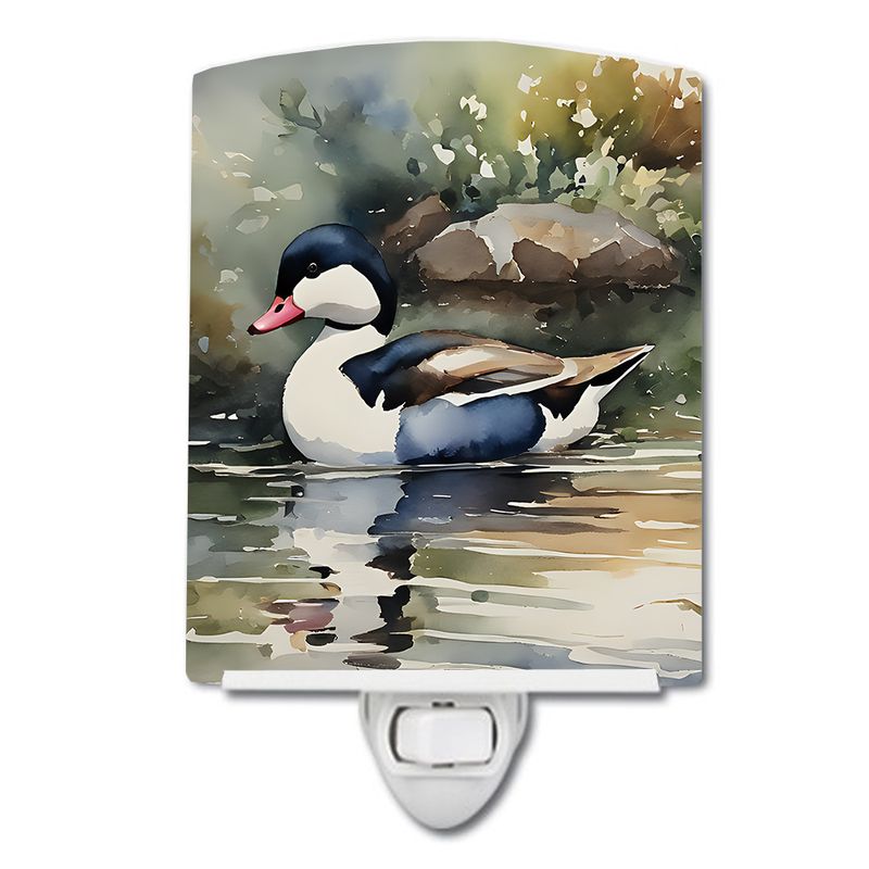 NEW Bufflehead Ceramic Night Light Compact, UL-Certified, Ideal for Bedroom, Bathroom, Nursery, Hallway, Kitchen, 6x4x3, Multicolor_voghion.com