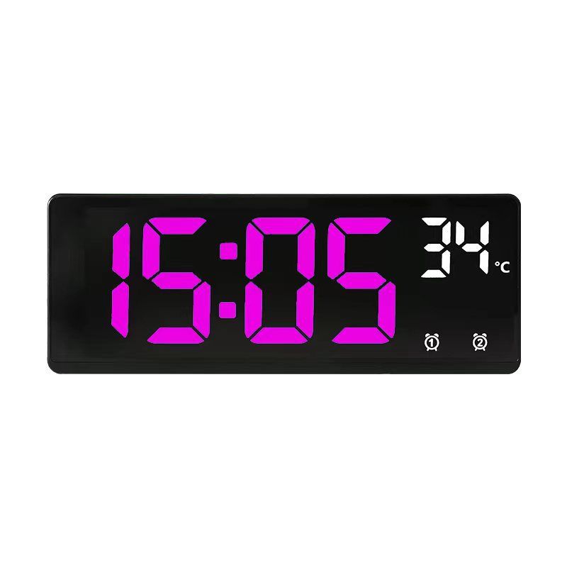 Orologio digitale LED multifunzionale con display della temperatura - Schermo grande, 5 impostazioni di allarme, scocca in ABS_voghion.com