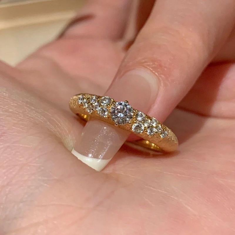 Scattered Stars River" Brushed Diamond Vintage Luxury High-end Heavy Craft Full Sky Star Ring_voghion.com