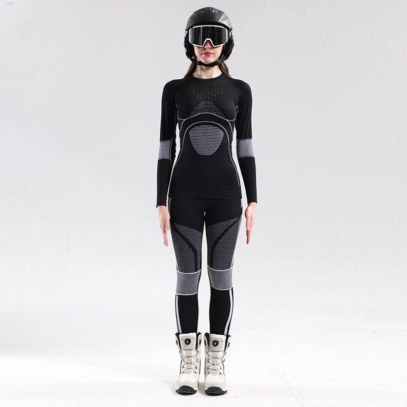 2025 Kadınlar İçin Hızlı Kuruyan Kayak Dış Mekan Termal Kadın Seti Spor Kompresyon Giysileri Ter Emici Fonksiyonel İç Çamaşırı_voghion.com