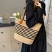 Women's Bags Straw woven bag women commuter shoulder tote bag new summer leisure large capacity woven portable bucket bag_voghion.com