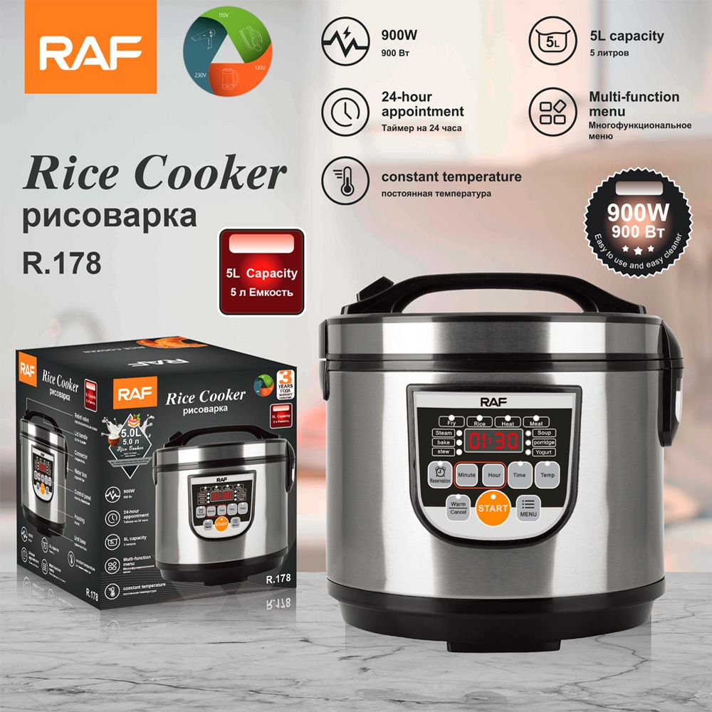 5L Intelligent Rice Cooker - Large Capacity Multi-Function Cooking Pot_voghion.com