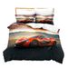 Juego de cama con impresión digital y edredón de cuatro piezas de Three Speed Racing personalizado_voghion.com