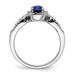 10k White Gold 1/3 Carat Lab Grown Diamond VS/SI+ G+ And Oval Lab Created Blue Sapphire Ring_voghion.com