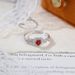 Anello a forma di cuore con design di nicchia in argento puro, regolabile, elegante, con cristalli naturali colorati, per donne_voghion.com