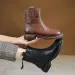 Botas curtas femininas de couro macio Martin New British Fashion Veet Cotton Shoes_voghion.com