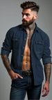 Men's Clothing Denim Shirt Spring And Autumn Cardigan_voghion.com