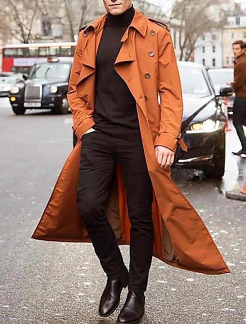 Men plus long trench fashion casual coat_voghion.com