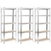 5-Layer Shelves 3 pcs Silver Steel&Engineered Wood_voghion.com