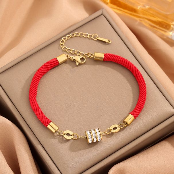Nový rok Nový rok červený provaz tkaný náramek s výklenkem malý náramek v pase náramek pro dívky s výklenkem_voghion.com