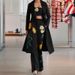 Women's suit autumn and winter fashion print long trench coat wide-leg pants women's dress_voghion.com