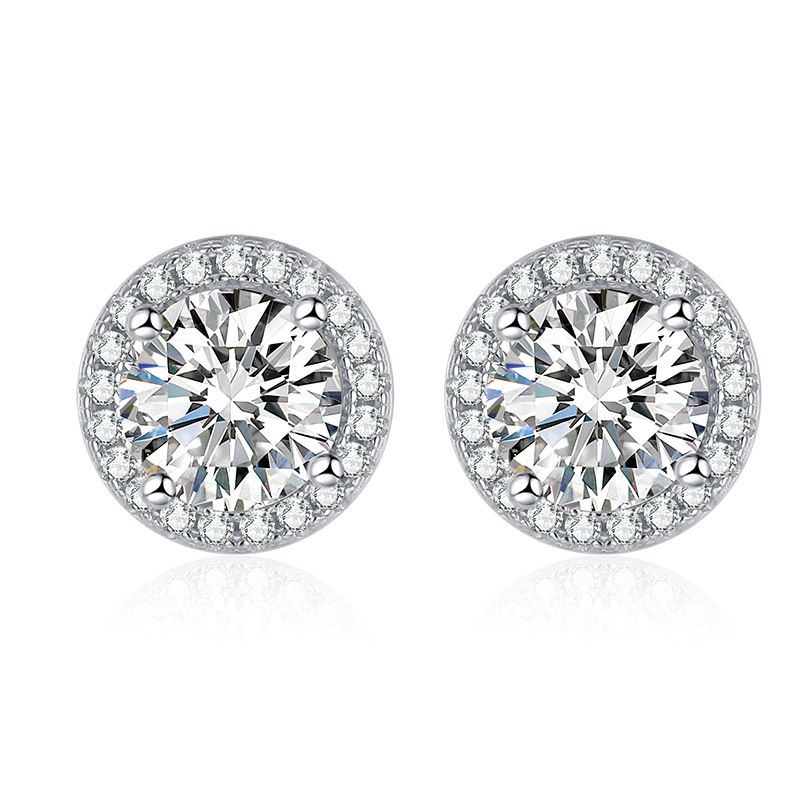 Schmuck runde voller Diamant klassische Ohrringe eingelegt mit Super Flash Zirkon Frauen edlen und eleganten Temperament_voghion.com