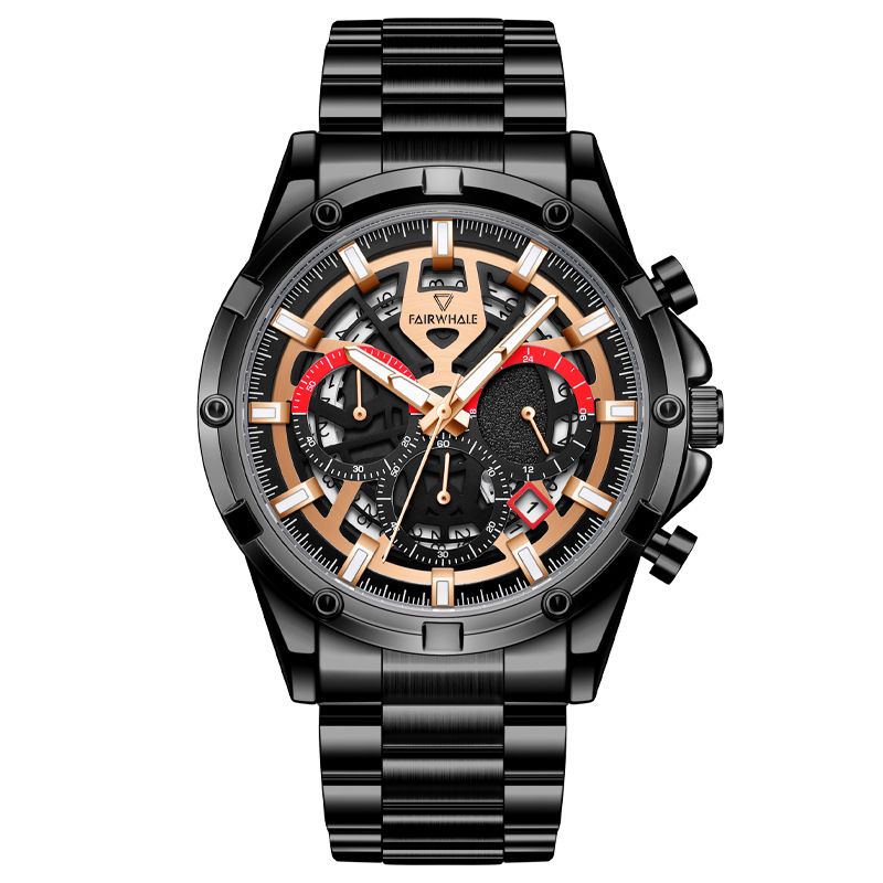 Fonte personalizzata in fabbrica di orologi Mark Huafei per orologi al quarzo multifunzionali casual da uomo con tre occhi e sei perni_voghion.com