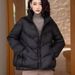 Women's Winter Down Jacket Short Puffer Coat Duck Feather Filled Hooded Casual Fashion Outerwear For Plus Size_voghion.com