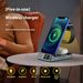 Silent Wireless Charger in Bedroom - for Samsung and iPhone iWatch AirPod, alarm clock settings, night lights, phone holder functions_voghion.com