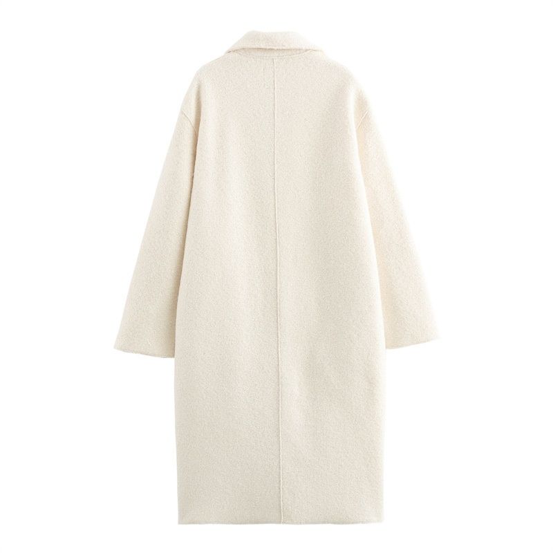 Calm 24 Autumn Winter New Women's European And American Style Fashionable Elegant Casual Lapel Single-Breasted Woolen Long_voghion.com