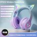 Bluetooth earphones cute styling earphones foldable breathing color light, can be linked and used on mobile phones, tablets, and other devices_voghion.com