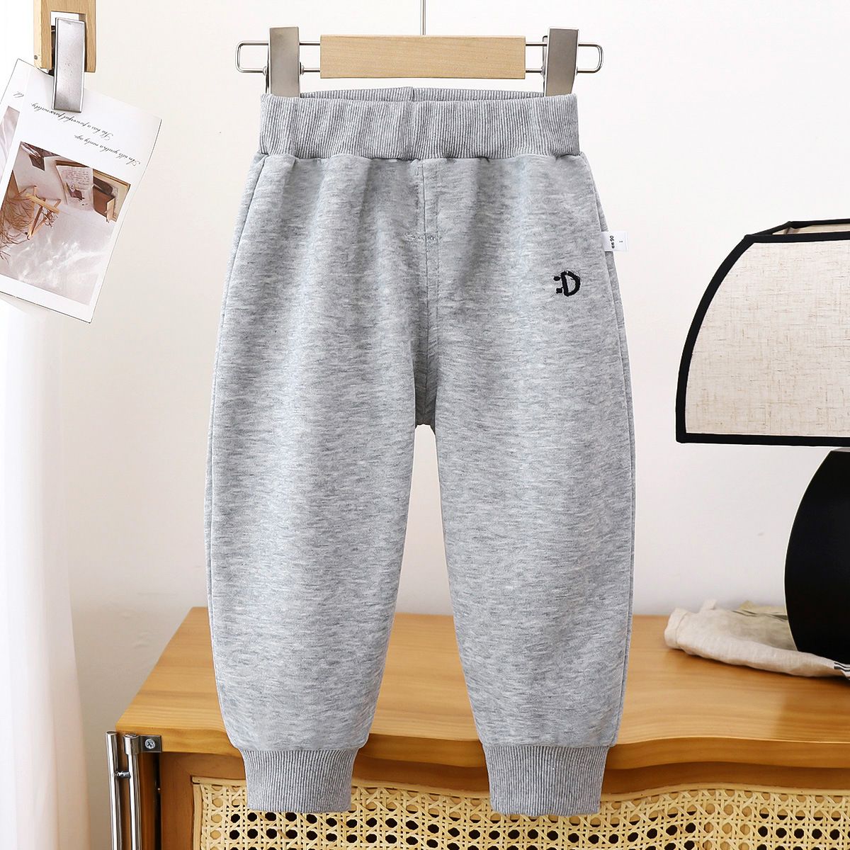 Mother & Kids Outer Wear Pants Unisex Kids' Cotton Casual Pants - Soft & Comfortable Elastic Waist Trousers For Boys & Girls (80-120cm, 5 Colors)_voghion.com