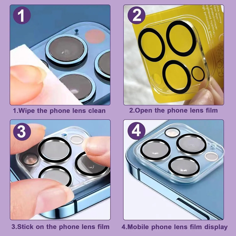 Camera Lens Protector Cover for iPhone 15 Pro Max 14 Plus 13 Mini 12 11 14Pro 15Pro 13Pro Tempered Glass Protection_voghion.com
