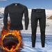 Herbst Winter Fleece-Gefüttert Sportswear Set Für Männer Outdoor Skifahren Laufen Quick-Dry Engen Fitness Basis Schicht_voghion.com