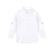 Boys' long-sleeved T-shirt cotton polo shirt girls' middle and big children's white bottoming shirt lapel school uniform class uniform Spring_voghion.com