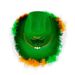 Cappello da cowboy in flanella verde per il giorno di San Patrizio Cappello da cowboy in flanella con trifoglio irlandese Occhiali Set sciarpa quadrata_voghion.com