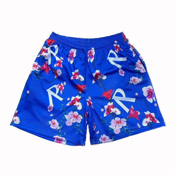 American RE Blumen-Shorts für Herren, lässige Fitness, lockere Passform, großes Netz, schnelltrocknende Basketballhose, Sommer-Capris_voghion.com