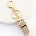 Exquisite Rhinestone Double-layer Whistle Keychain, Metal Crystal Whistle, Car Pendant, Keyring, Small Gift._voghion.com