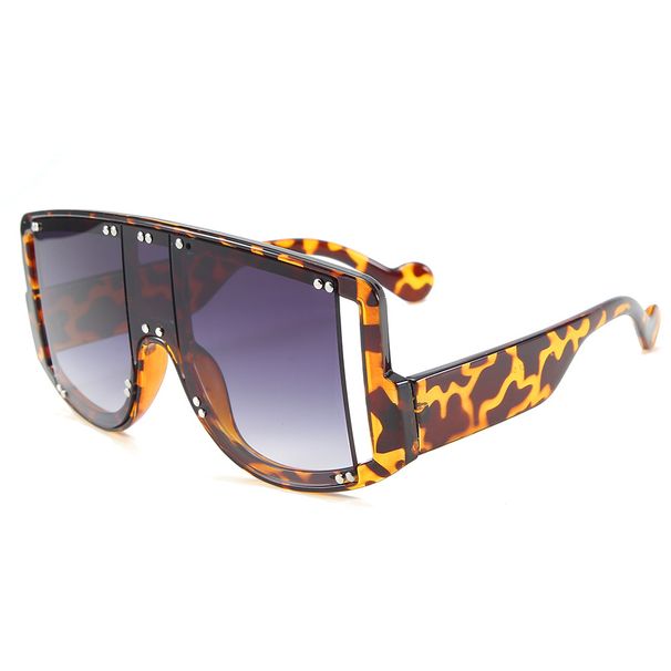 Személyre szabott, nagy keretes, szegecselt színű napszemüveg, divatos és trendi punk FT egyrészes napszemüveg 2081_voghion.com