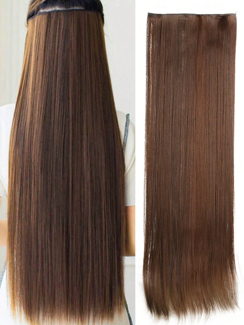 Extensiones de cabello sintético de 20-40 PULGADAS, peluca Natural, 5 Clips, peluca larga recta resistente al calor_voghion.com