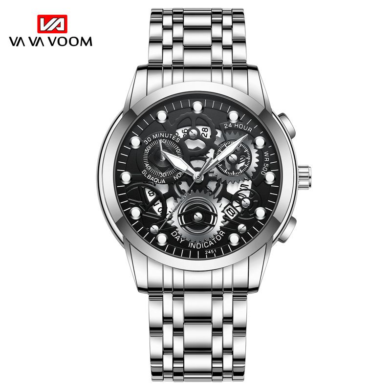 Hollow Twist Trendy Student Wasserdichte Herren Nachtleuchtende Netzrote Uhr_voghion.com